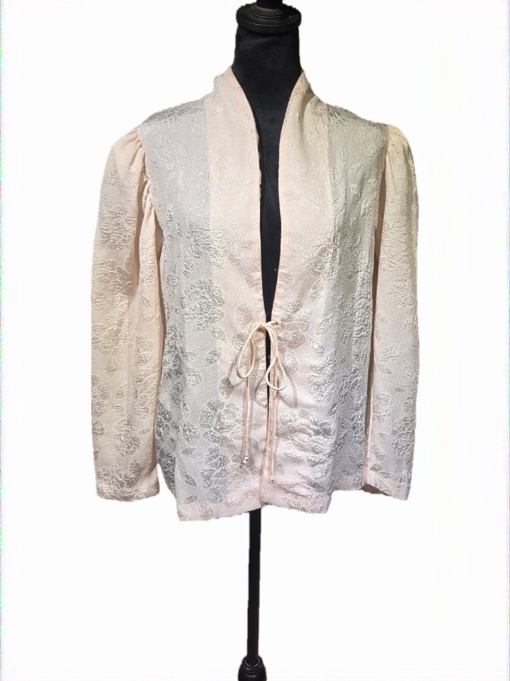 Vintage 70s/80s Dior Delicate Blush Floral Jacquard Robe Jacket
